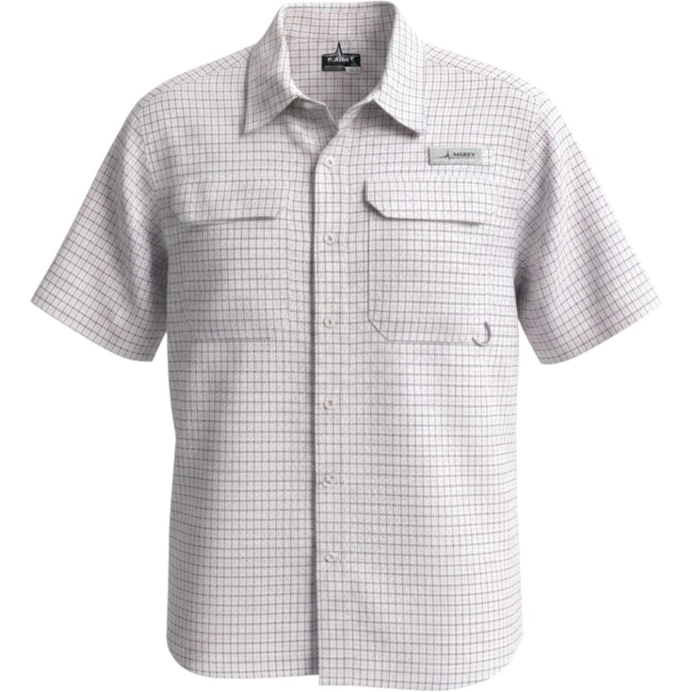 Habit Mens L Short Sleeve Fishing Shirt Lightweight Vented Plaid UPF 40